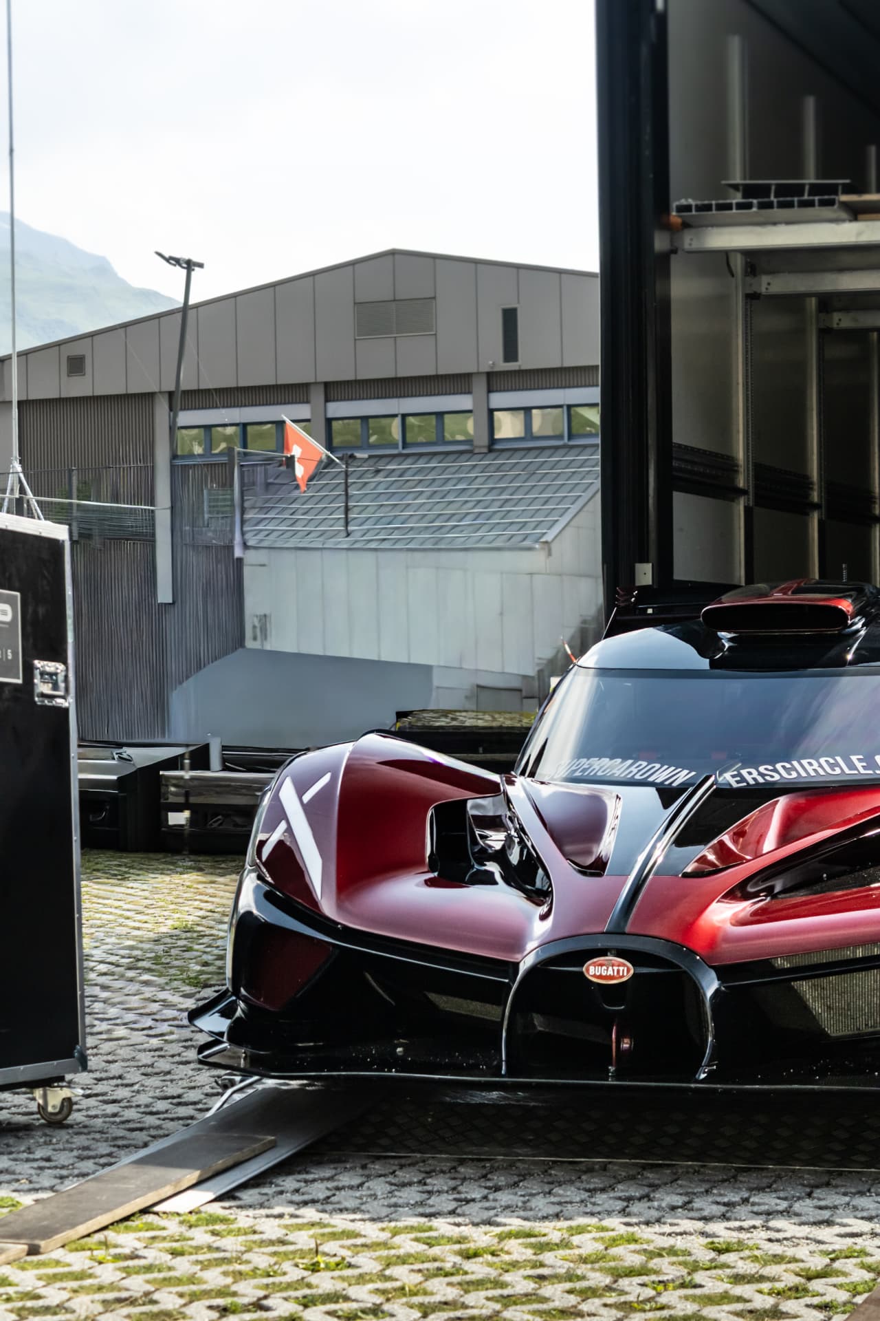 Détail de l'avant de la Bugatti Bolide